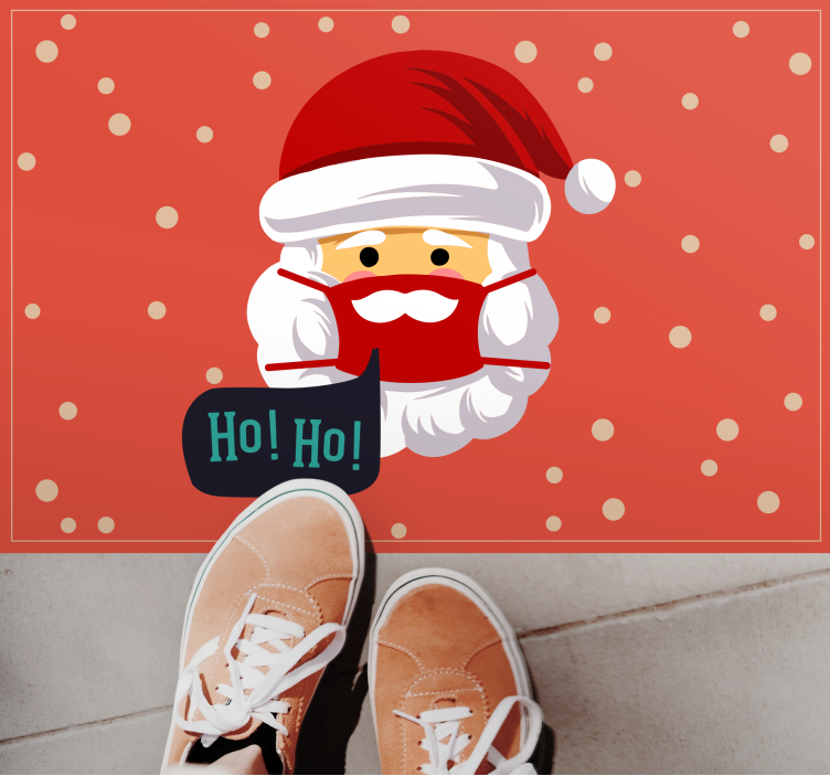 Vinyl Teppich Weihnachten weihnachtsmann jubelt - TenStickers