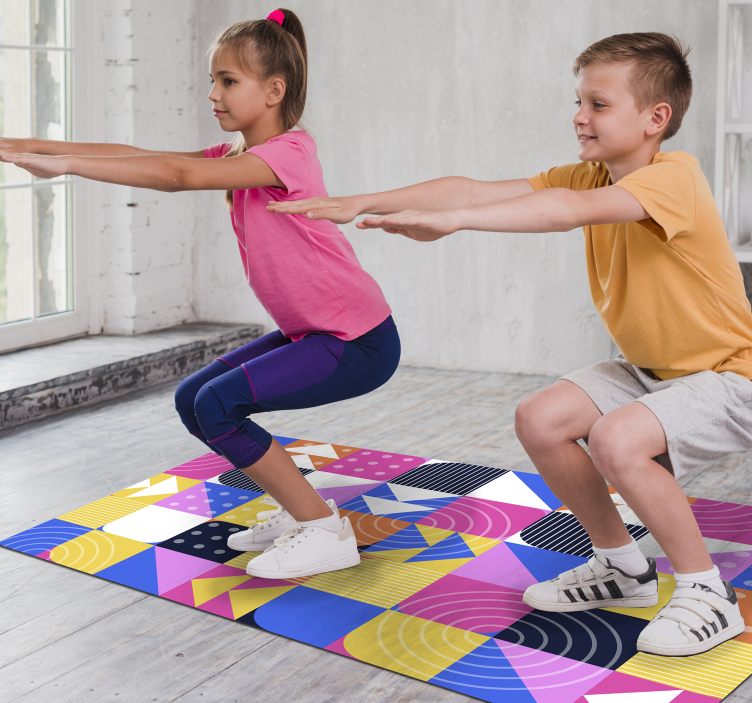 Vinyl Teppich im Mosaik-Memphis-Stil - TenStickers