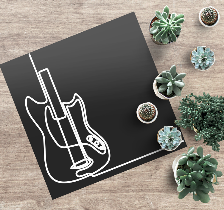 Vinyl Teppich Jugendzimmer gitarren-umrisskunst - TenStickers