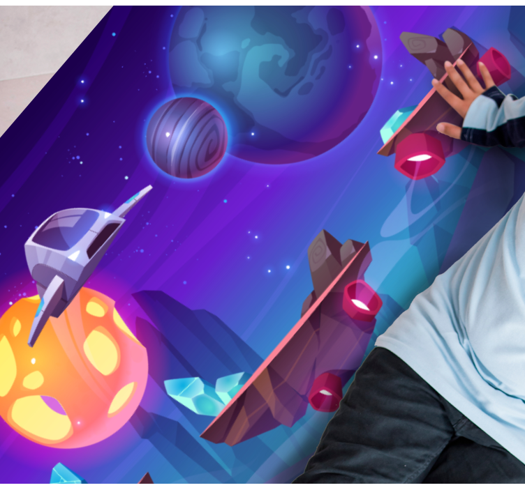 Vinyl Teppich kindlich intergalaktisches abenteuer - TenStickers