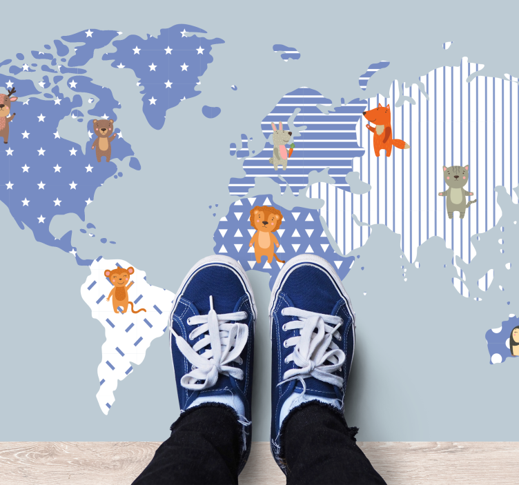 Vinyl Teppich kindlich weltkarten-abenteuer - TenStickers