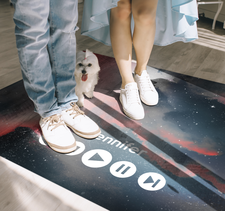 Vinyl teppich jugendzimmer weltraum musik individuell - TenStickers