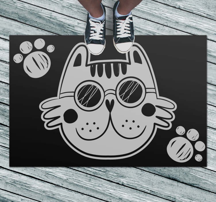 Vinyl Teppich Kinder cartoon-katzenillustration - TenStickers