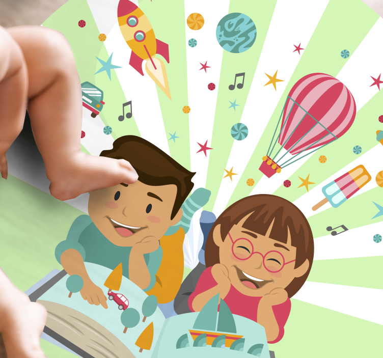 Vinyl Teppich Kinder fantasievolles lesen - TenStickers