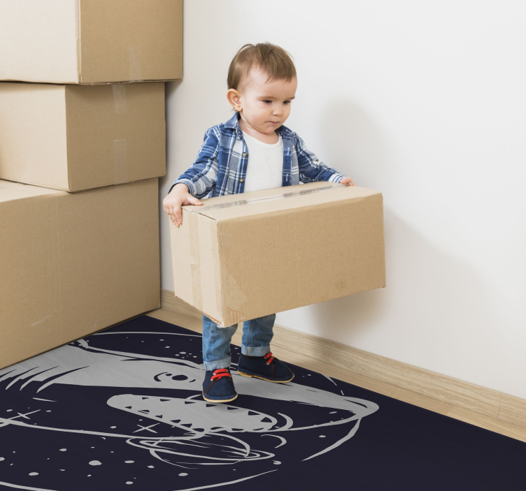 Vinyl Teppich kindlich kosmischer hai weltraum - TenStickers