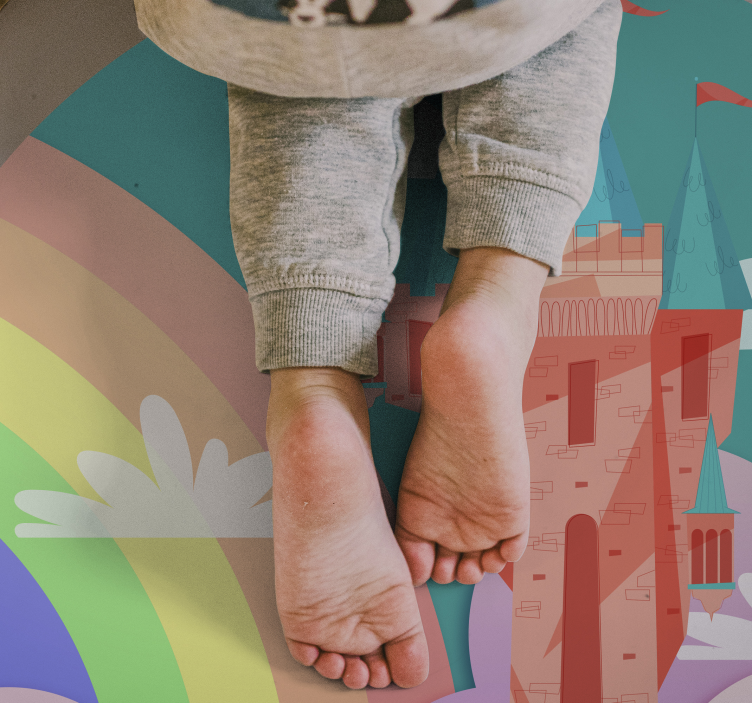 Vinyl Teppich Kinder schloss fantasie - TenStickers