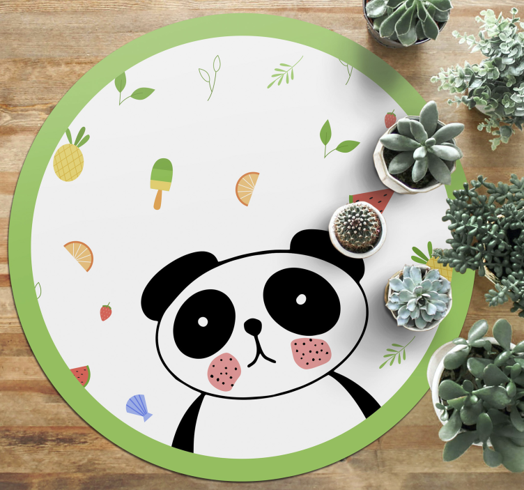 Vinyl Teppich Kinder süßer panda kreis - TenStickers