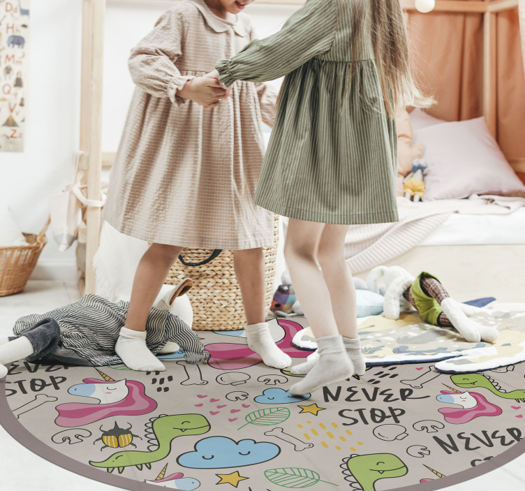 Vinyl Teppich Kinder verspieltes einhorn-design - TenStickers