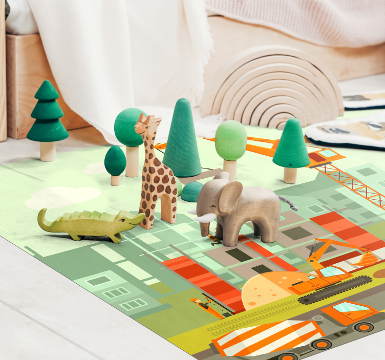 Vinyl Teppich Kinderzimmer bau spielplatz - TenStickers