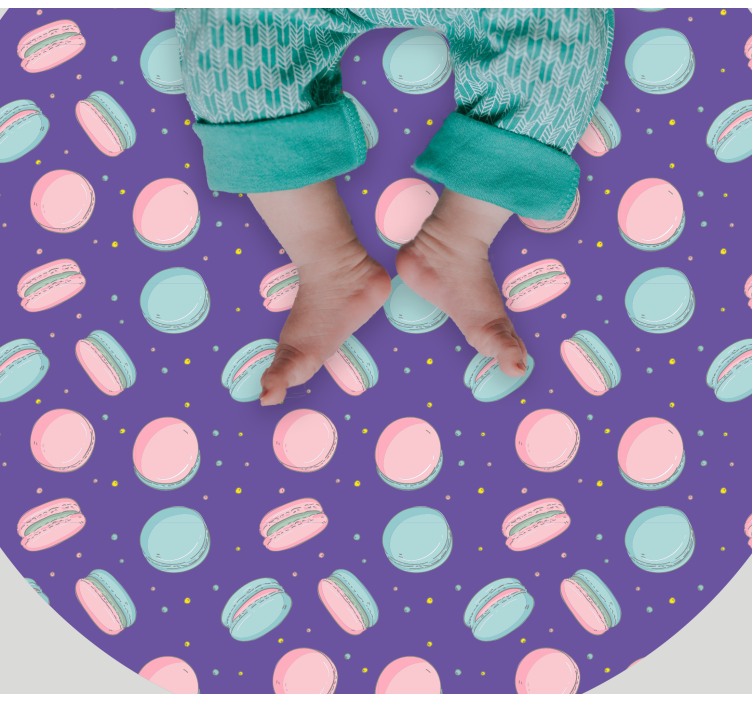 Vinyl Teppich Kinderzimmer buntes macaron-muster - TenStickers
