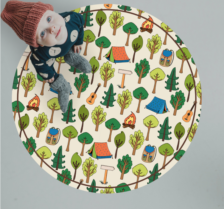 Vinyl Teppich kindlich camping-abenteuerszene - TenStickers