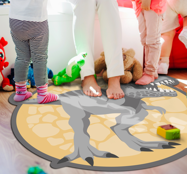Vinyl Teppich Kinderzimmer dinosaurier-runddesign - TenStickers