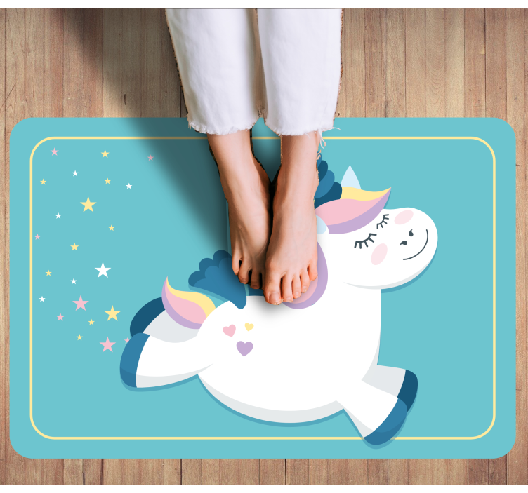 Vinyl teppich kinderzimmer einhorn galopp - TenStickers