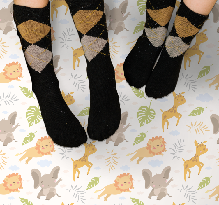 Vinyl Teppich Kinderzimmer entzückende safari-kreaturen - TenStickers