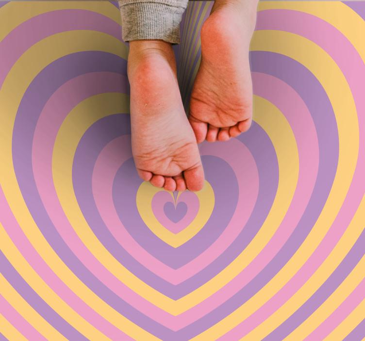 Vinyl Teppich Jugendzimmer retro-herz-design - TenStickers