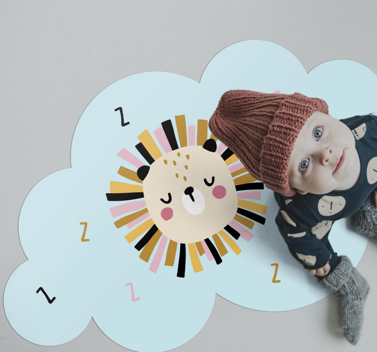 Vinyl Teppich Kinderzimmer schläfrige löwenwolke - TenStickers