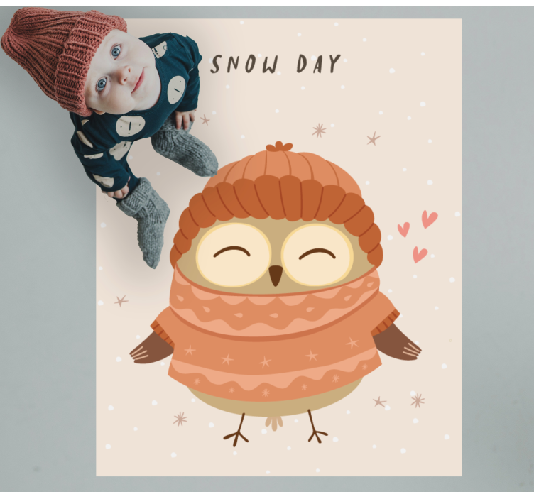 Vinyl teppich baby schneeeule charme - TenStickers