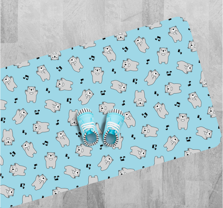 Vinyl Teppich Baby süße bärenfiguren - TenStickers