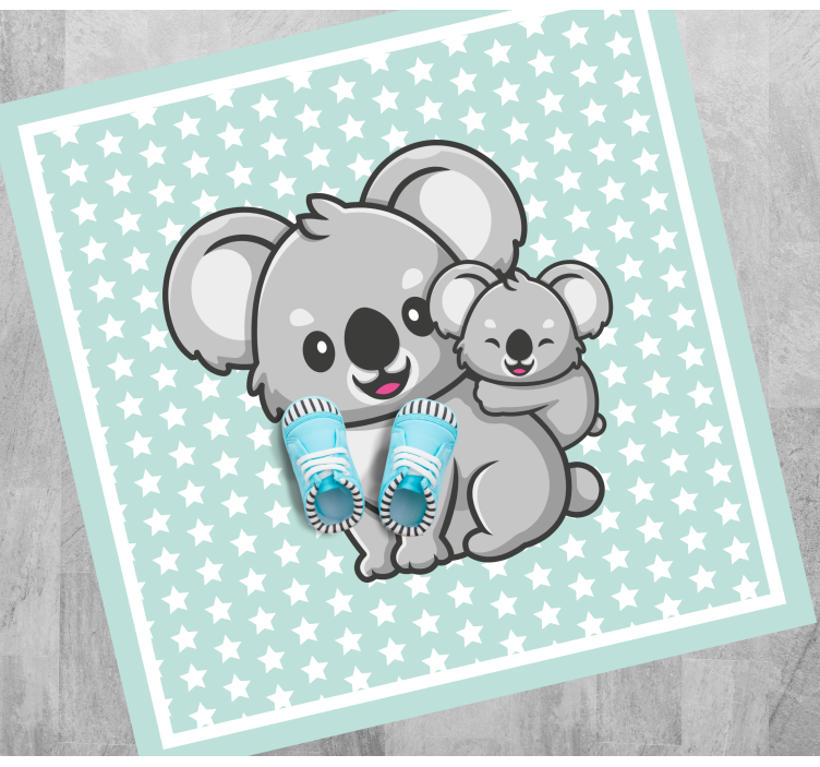 Vinyl Teppich Kinderzimmer mama und baby koalas - TenStickers