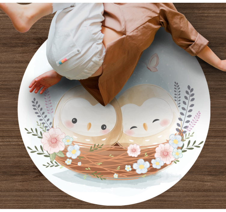 Vinyl Teppich Schlafzimmer paar eulennest - TenStickers