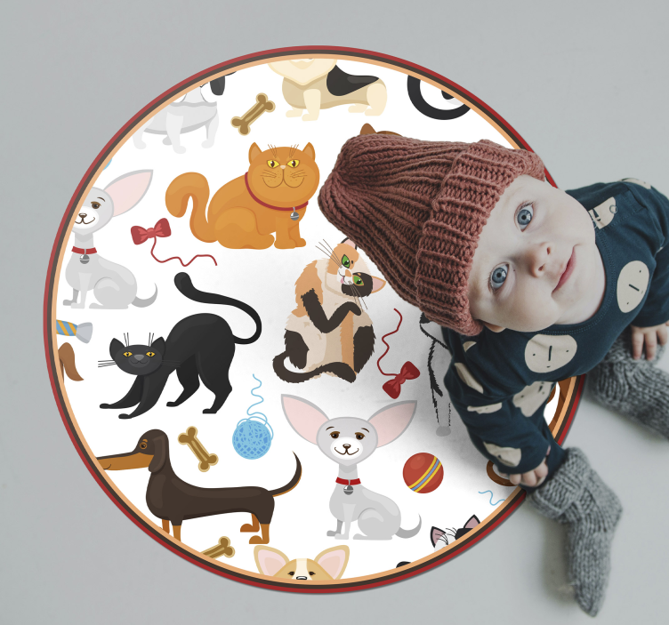 Vinyl Teppich Kinderzimmer verspielte haustiere - TenStickers