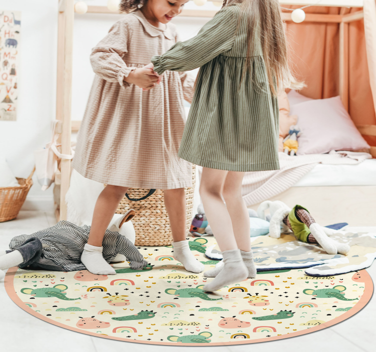 Vinyl Teppich kindlich nordisches tiermuster - TenStickers