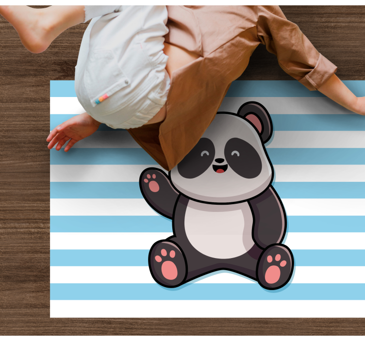 Vinyl Teppich Kinderzimmer verspieltes panda-design - TenStickers