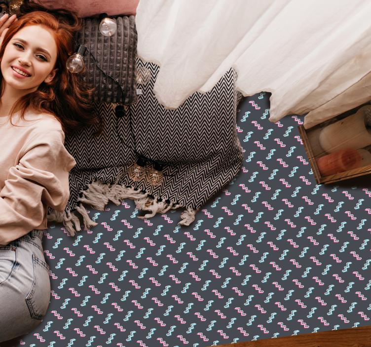 Vinyl Teppich kindlich bunte wellenförmige formen - TenStickers