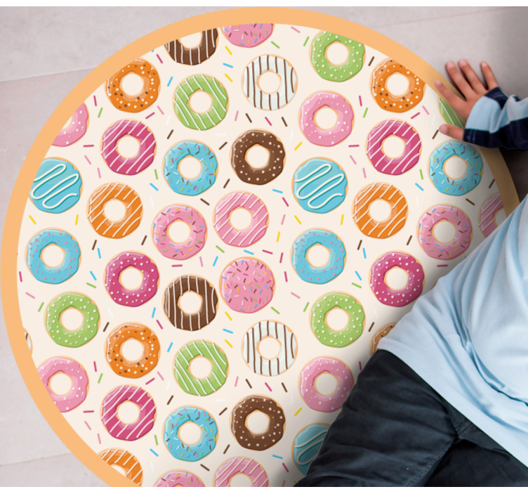 Vinyl Teppich kindlich buntes donut-muster - TenStickers