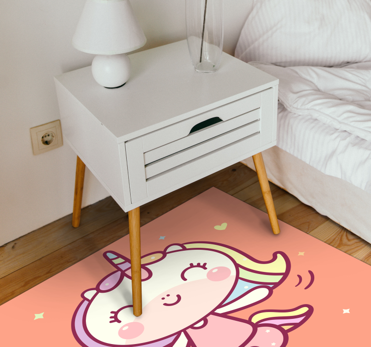 Vinyl Teppich kindlich cartoon-einhorn - TenStickers