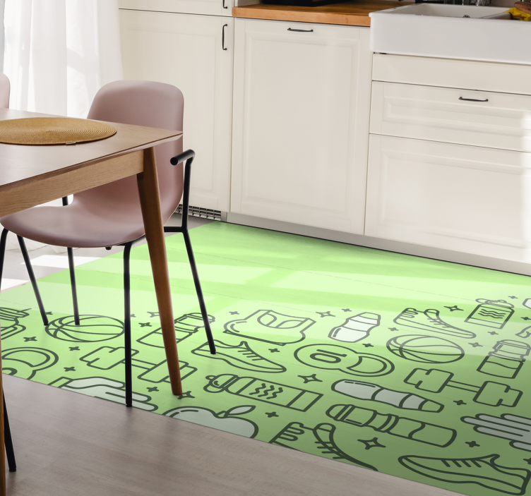 Vinyl Teppich kindlich fitness-utensilien - TenStickers