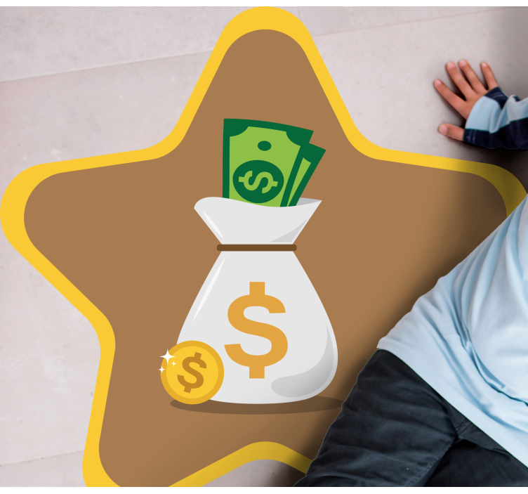 Vinyl Teppich kindlich geldbeutel-logo - TenStickers