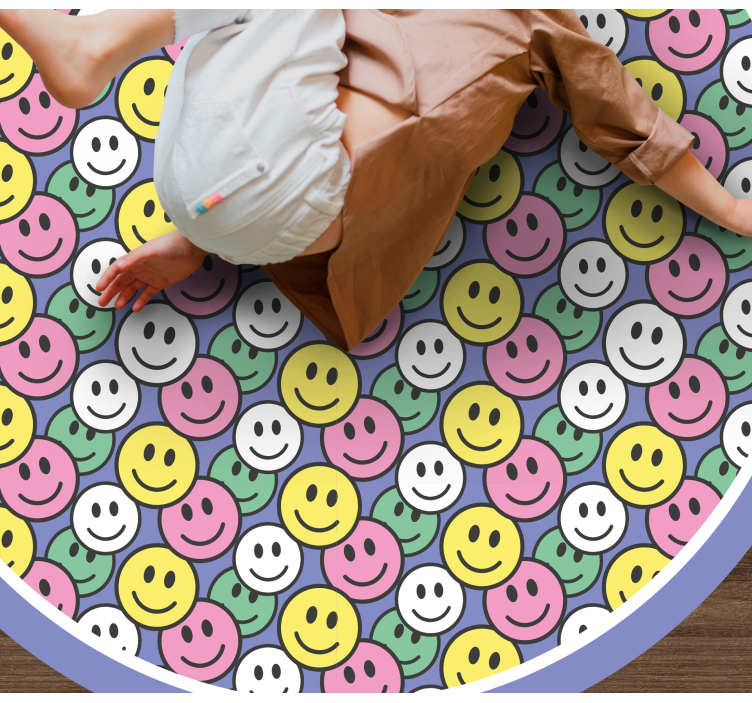 Vinyl Teppich kindlich glückliche smileys - TenStickers