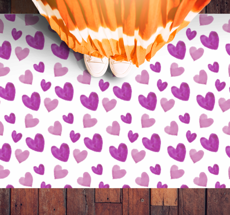 Vinyl Teppich kindlich herz muster verspielt - TenStickers