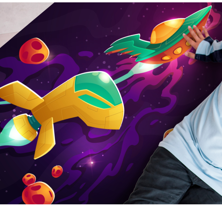 Vinyl Teppich kindlich konzept der kosmischen reise - TenStickers