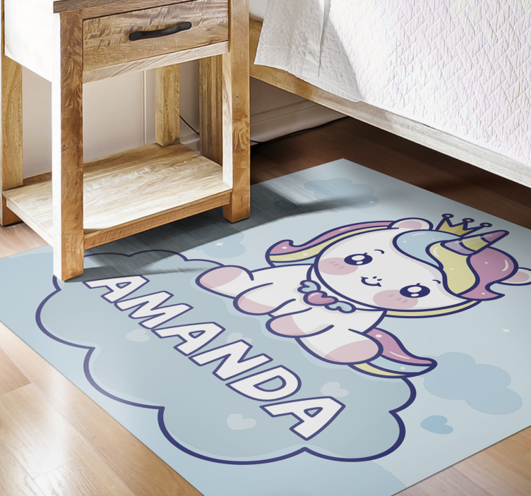 Vinyl teppich kindlich mit individuellem einhorn - TenStickers