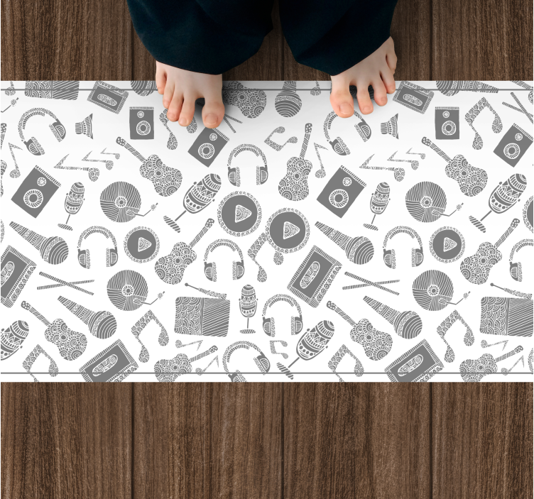 Vinyl Teppich kindlich muster musikalischer elemente - TenStickers