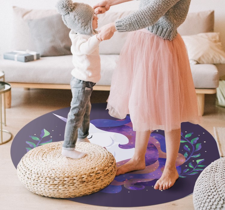 Vinyl Teppich kindlich mystisches einhorn - TenStickers