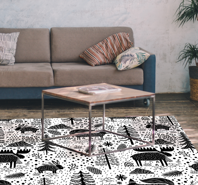 Vinyl Teppich kindlich skandinavische fauna - TenStickers