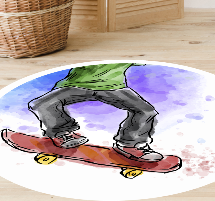 Vinyl Teppich kindlich skateboard-abbildung - TenStickers