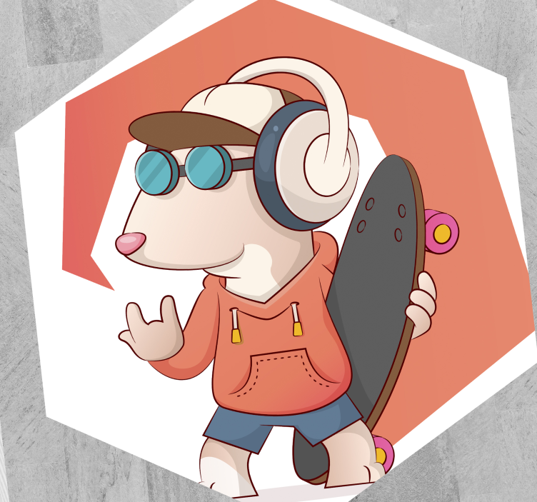 Vinyl Teppich kindlich skater-maus-abbildung - TenStickers