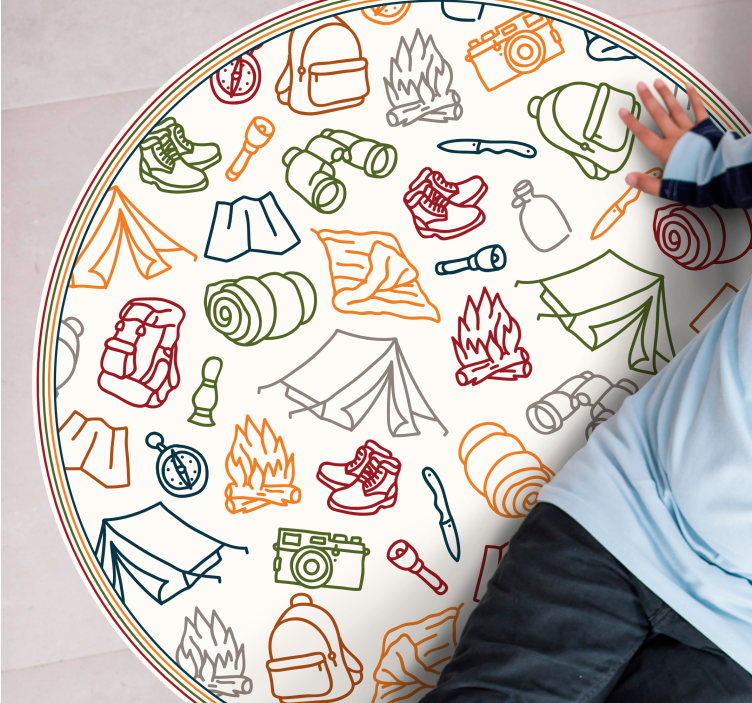 Vinyl Teppich kindlich symbole für abenteuerausrüstung - TenStickers