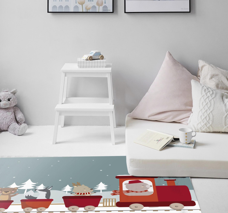 Vinyl Teppich kindlich tierzug-abenteuer - TenStickers