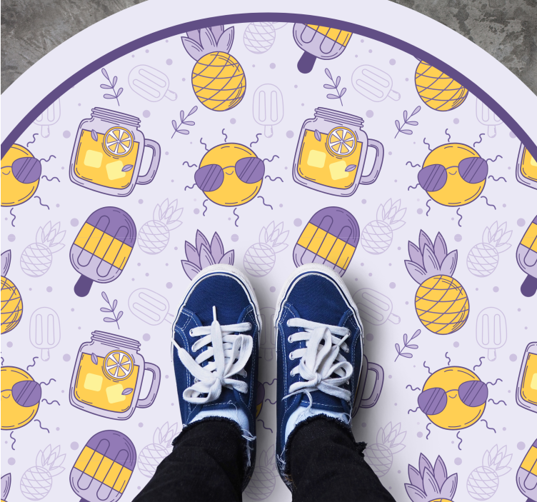 Vinyl Teppich kindlich tropischer sommerspaß - TenStickers