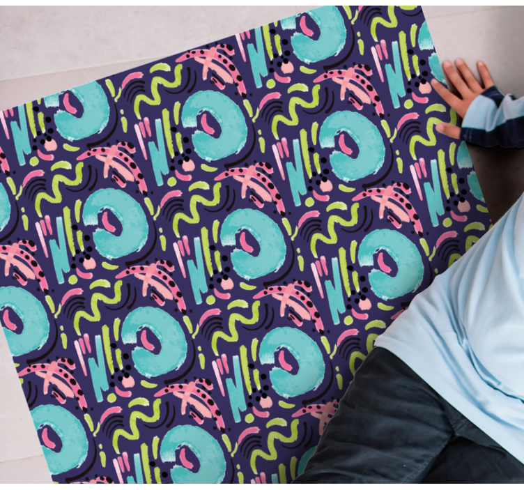 Vinyl Teppich kindlich verspieltes buntes muster - TenStickers