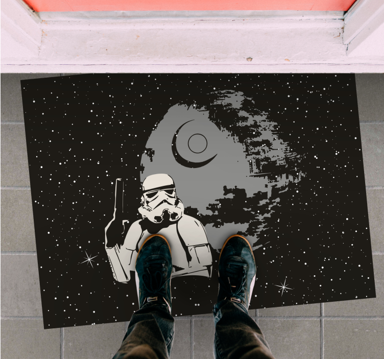 Vinyl Teppich kindlich weltraum-stormtrooper-szene - TenStickers