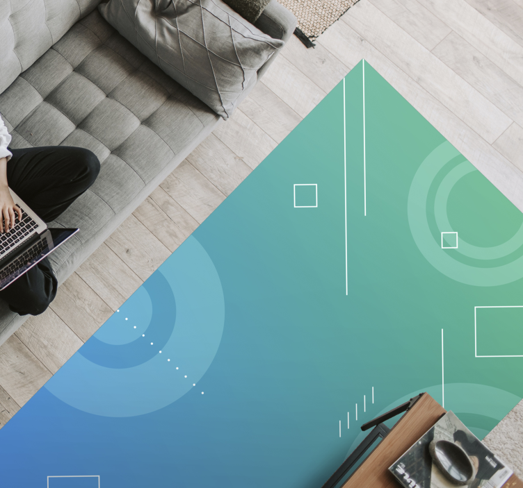 Vinylteppich modern Blauer abstrakter geometrischer druck - TenStickers