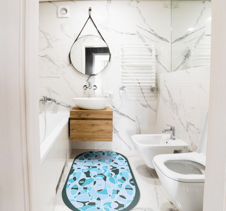 Vinylteppich minimalistisch Blaues oval - TenStickers