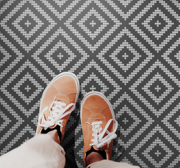 Vinylteppich geometrisch Grau gemusterte fliese - TenStickers