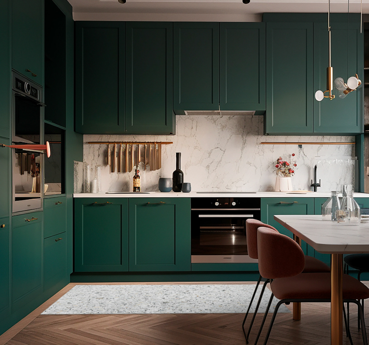 Vinyl Teppich Küche graue Terrazzo-Textur - TenStickers